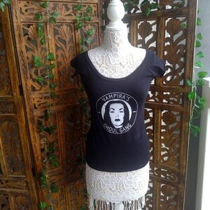 Sourpuss Brand Vampira Cap Sleeve Top